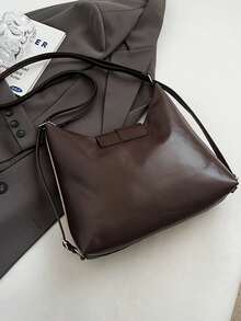 Large Capacity Commuter Tote Bag For Women, New Versatile Retro Fashion One Shoulder Crossbody 3-In-1 Casual Backpack - Khaki - View 4