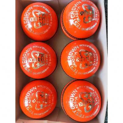 Test Crown Orange 6 Pk Cricket Balls