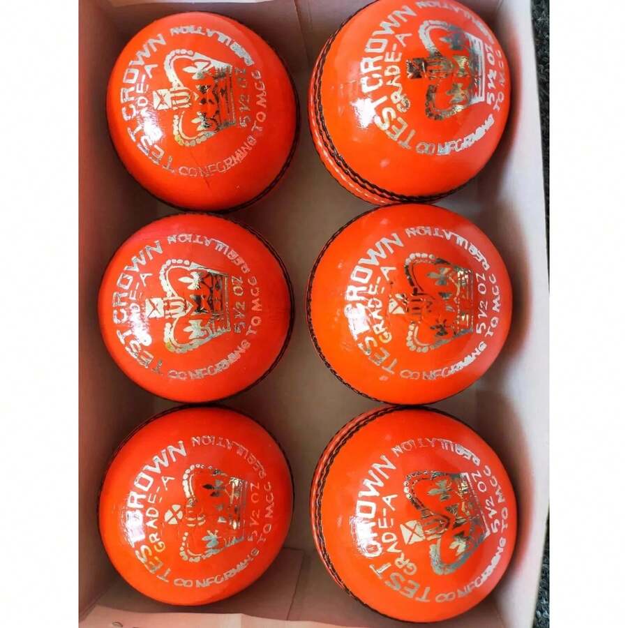 Test Crown Orange 6 Pk Cricket Balls - Multicolor - View 1