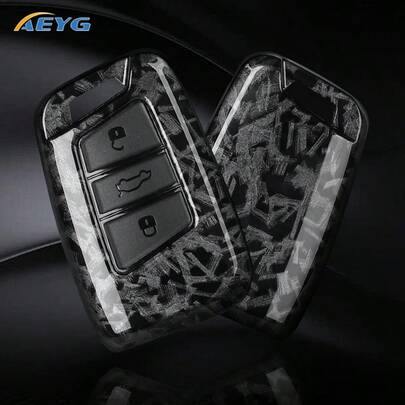 Capa protetora para chave de carro em ABS estilo fibra de carbono, para VW Passat B8, Magotan, Superb A7 e Kodiaq.