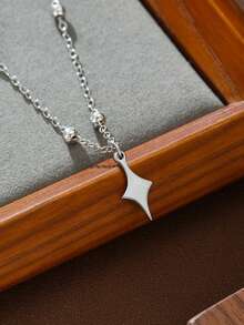 1件极简时尚星形项圈吊坠项链朋克风男士日常配饰派对项链情侣饰品 - 項鍊 - 查看 8