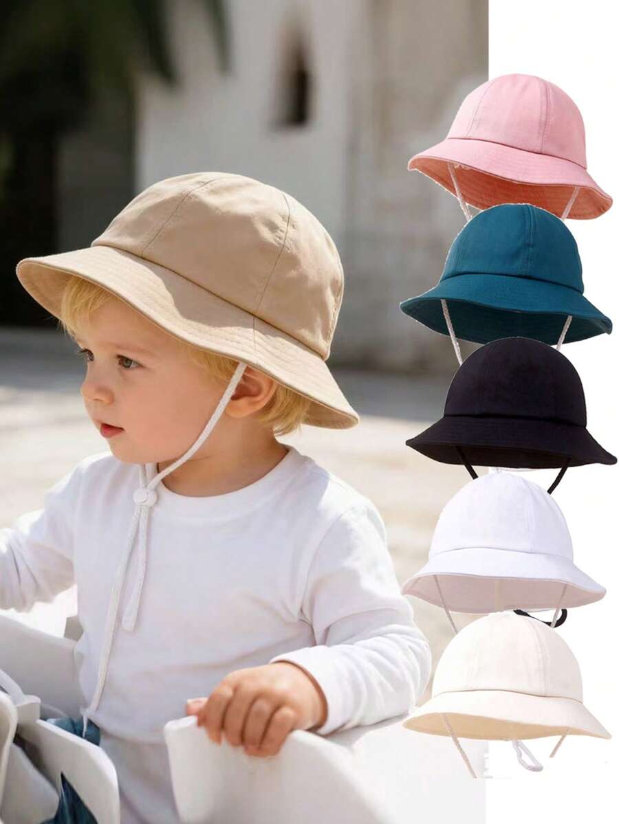 1pc Unisex Baby/Toddler Versatile Sun Protection Bucket Hat, Suitable For Boys And Girls, Summer Sunshade Hat - 1PC - View 1