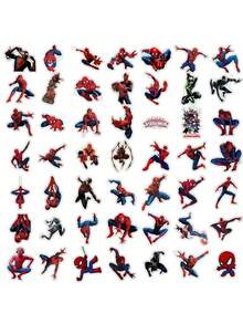 Marvel Bộ 50 miếng dán Người Nhện, hình dán phim hoạt hình, tự dán lên ván trượt, laptop, xe máy, chống thấm nước, hình dán hoạt hình ngộ nghĩnh, đồ chơi trẻ em, quà tặng, đồ trang trí. - Nhiều màu - Xem 4
