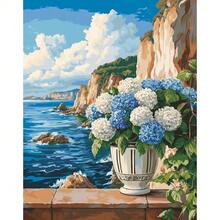 1幅悬崖花卉数字油画，创作墙面艺术画，风景画，40x50厘米，原创礼品，无框。 - 9973384 - 查看 2