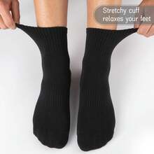 20Pairs Black 5 Pairs/10Pairs Summer Casual Couple's Stockings Tennis Socks Sweat Absorbing Breathable For Home Use Tubesocks - 黑色 - 查看 3