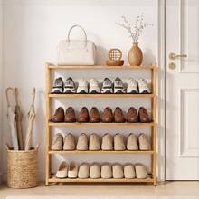 Senmeo 5-Tier Solid Wood Shoe Storage Rack, Sturdy Organizer For Sneakers/Boots/Heels – Entryway/Bedroom, Natural Wood, Perfect For Holiday Home Organization - 5 tầng - Xem 2