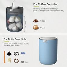 Fandy 0.58 Gal/2.2L Mini Trash Can With Lid, Swing-Top Desktop Trash Can For Bathroom, Countertop, Vanity, Desk Or Office, Small Garbage Bin (Blue) - Blue22Liters - View 4
