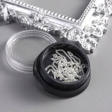 瓶裝美甲珍珠鏈飾品，含金銀色金屬珠與鏈條，適用於DIY美甲裝飾及其他手工藝裝飾，長金屬鏈條美甲流蘇裝飾美甲吊飾 - 彩色 - 查看 20