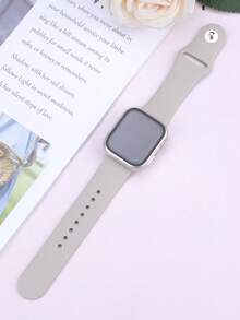 2-In-1 Compatible With Apple Watch Band And Case For Sizes 40mm, 41mm, 42mm, 44mm, 45mm, 46mm, 49mm. Sporty/Casual Style With A Studded Silicone Strap. Features A Shock-Resistant And Scratch-Resistant Hard PC Case With A Tempered Glass Screen Protector. Compatible With Apple Watch Series Ultra/11/10/9/8/7/6/5/4/SE. Suitable For Men And Women. Soft, Comfortable, Easy To Put On, And Tactilely Sensitive. - Beige - View 8