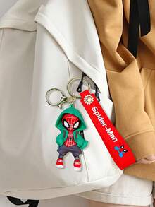 Marvel 4pcs Cartoon Hero Silicone Keychain With Wrist Strap, Cute 3D Pendant Keychain Suitable For Bags And Keys, Ideal Gift For Fans, Daily Use And Collection - - Multicolor - View 9