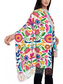 ¡RecomendadoChales y envolturas para mujer, diseño floral mexicano, suave, grande, cálida manta para vestidos de noche¡Top de Temporada - estilo5 - Ver 13