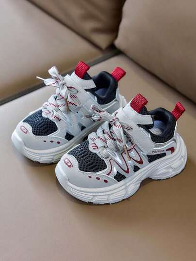 1 Pair Unisex Kids' Mesh Breathable Sports Shoes, Toddler Anti-Kick Shoes, Infant Walking Shoes, Fashion Casual Sneakers, Suitable For Children, Teens, Outdoor, Running, Hiking, Spring/Summer/Autumn