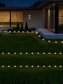 20/10pcs LED Solar String Lights, Mushroom Shape, Solar Powered, 8 Lighting Modes, Plug And Play, Ground Stake, Suitable For Garden, Lawn, Driveway, All-Season Solar Powered Outdoor Lights - Black - View 9