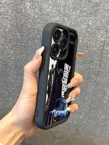 Funda de teléfono a la moda - Textura de satén plumoso Compatible con todos los modelos de teléfonos inteligentes Apple El regalo perfecto para ella, una opción ideal para San Valentín - Negro - Ver 3