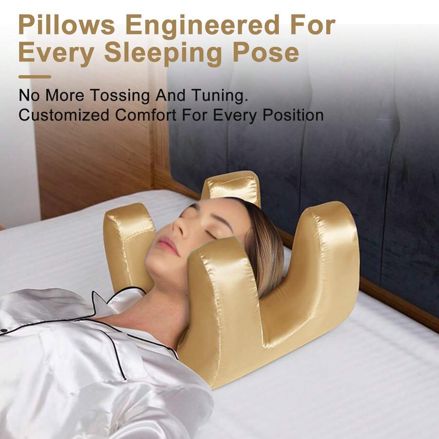 Beauty Headrest, Super Soft And Slowly Rebound Skin-Friendly Fabric, Multifunctional Anti-Wrinkle Beauty And Skin Care Makeup Pillow. 4 Colors To Choose From - 黃色 - 查看 1
