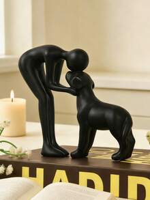 1 tượng chó dễ thương để trang trí, thích hợp cho văn phòng, phòng khách, phòng ngủ, món quà lý tưởng cho người yêu thú cưng. - Hôn chú cún con - Xem 11