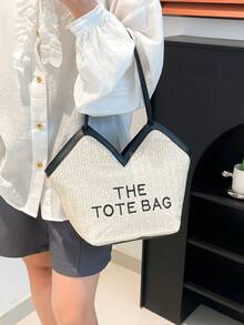 大容量时尚奢华优雅手提包。2026新款女士简约百搭托特单肩包。 - 黑色 - 查看 8