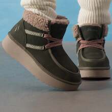 Skechers Women's Casual Shoes KEEP COZY Women's Casual Winter Boots Wheat Ear + Bread Lace Design Soft And Comfortable High-Top Fleece Lined Boots 169142-OLV - Olive Green - View 9