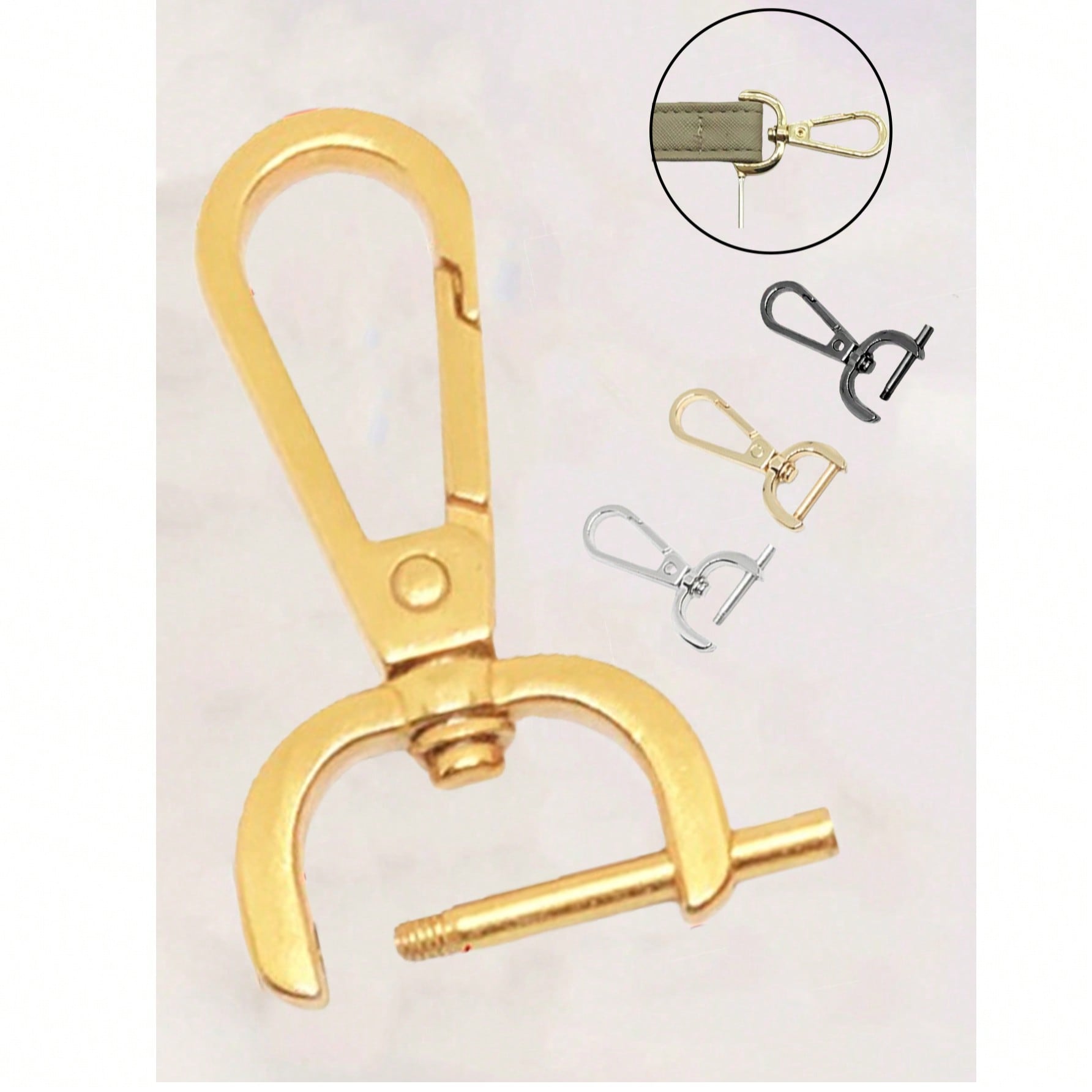 Heavy-Duty Detachable Rotating Hook,Diy Keychain Bag Part Accessories,Adjustable Buckle, Construction,For Diy Bags, Wallets, Luggage, And Dog Buckles,Essential Accessory For Crafting And Making,Bag Shoulder Strap Connection Buckle,Metal Detachable Spring Hook Trigger Clip Buckle - Purse Making Accessories For Bag, Belt, Keychain, Webbing, Pet Leash Repair - Convenient Clips For Diy Projects