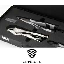 PLIERS SET IN FOAM TRAY COMBI WIRE CUTTERS MOLE GRIP & METAL STORAGE TOOL BOX - B - View 4