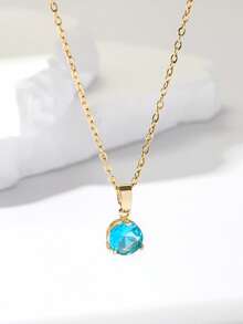 1件经典百搭彩色圆形吊坠项链，时尚精致优雅的不锈钢项链，适合女性日常佩戴，也是送给朋友的好礼物。 - 吊墜項鍊 - 查看 19