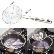 3pcs Stainless Steel Strainer Set - Long Handle Stainless Steel Frying Mesh Skimmer, Kitchen Frying Mesh Skimmer, Oil Strainer Fine Mesh Skimmer For Frying French Fries, Chicken, Kitchen Cooking Tool - Multicolor - View 7