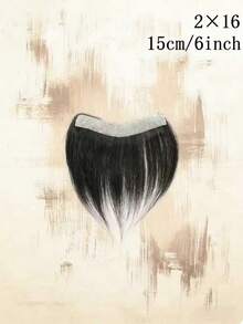 Men's Hair, Forehead, V-Shaped Hairline, Fine Skin, Remy Human Hair, Men's Wig, PU Wig, Natural Black Wig - Natural Black - View 6