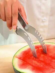 1pc Stainless Steel Watermelon Slicer - , Easy-To-Use Multifunctional Fruit Cutter, Household Fruit Divider, Essential Kitchen Tool - Multicolor - View 4