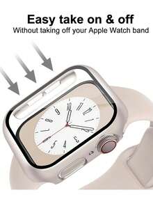 8 pezzi Custodia 40mm 41mm 42mm 44mm 45mm 46mm 49mm, Stile sportivo casual alla moda, Custodia per orologio in PC rigido antiurto e resistente ai graffi e vetro temperato integrato, Adatto per Apple Watch Ultra/11/10/9/8/7/6/5/4/SE Uomo e Donna, Comodo da indossare e tocco sensibile - combinazione di 8 colori 3 - Visualizzare 5