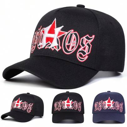 1pc Men's H Astros Trucker Hat, Personalized Letter Embroidery Baseball Cap, Streetwear Fashion 5-Panel Cap, Outdoor Sun Protection Casual Hat For Spring, Autumn, Travel, Beach