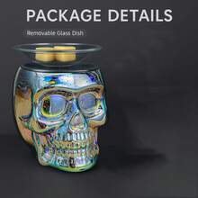 3D Glass Skull Electric Wax Melting Heater With PTC Heating Plate, Wax Burner Melter, Aromatherapy Heater, Suitable For Home Gifts, Holiday Presents For Thanksgiving, Halloween, Christmas, And Other Festive Occasions - 1PC - 查看 6