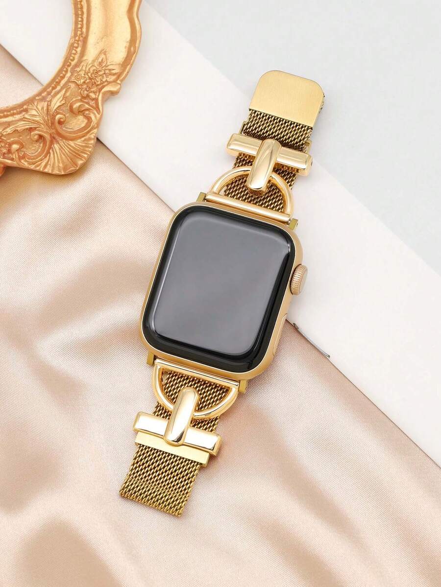 1 chiếc dây đeo đồng hồ chữ D bằng thép không gỉ mạ vàng thời trang, tương thích với Apple Watch SE S11 S10 S9 S8 S7 S6 S5 S4 S3 S2 S1, dây đeo từ tính điều chỉnh được kiểu dáng thanh lịch, kích thước 38mm 40mm 41mm 42mm 44mm 45mm 46mm 49mm, phụ kiện thay thế vỏ đồng hồ.
