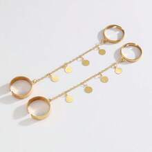 European And American Cross-Border Fashion Linked Finger Ring, Personalized Round Disc Tassel Chain Ring, Popular Jewelry - Ring - View 3