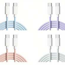Fast Charging Nylon Braided 60W 5A Type C To Type C/USB To Type C Super Fast Charging Cable For S23 S22 S21 12Pro K50 K60 P40 P60 Android Phone Charger USB C Cord Pro Pro Data USB C Type C Transfer Cord Women's Day Gift - Multicolor - View 8
