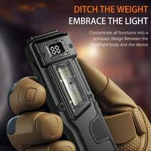 High Performance S90 Flashlight TG3 LED Source 8 Level Illumination Settings Digital Battery Monitor Type C Charging System 1000mAh Rechargeable Power Dual Switch Design ABS Metal Alloy Build Ultra Light 96 Gram Weight Pen Clip Carry Convenience Tactical EDC Light Outdoor Camping Tool Hiking Accessory Emergency Light Source Vehicle Inspection Lamp Night Safety Device - S90 黑色 - 查看 4