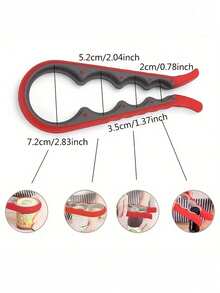 Abridor de tarros ergonómico 4 en 1, fácil de usar para personas con poca fuerza en las manos, niños y ancianos - Herramienta de cocina práctica para abrir latas, botellas y tapas - Multicolor - Ver 16