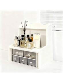 Desktop Wooden Display Rack - Desk Shelf Organizer Desktop Organizer Office Organizer Wooden Desktop Bookshelf Supplies Organizer, Removable And Non-Porous, Multi-Layer Storage Shelves To Make Full Use Of The Space, The Quality Desktop Bookshelf Supplies Organizer Can Be Integrated Into Any Place, Adding Beauty (S-M-L Optional) - Trắng/Nhỏ - Xem 5