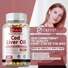 PSLALAE Wild Icelandic Cod Liver Oil - With Omega-3,EPA,DHA,Vitamin A & D3, Promotes Eye, Heart & Joint Health, Support Brain Memory And Cognitive - 120pcs - 一瓶 - 試用階段 - 查看 6