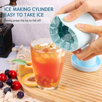 Molde de cubitos de hielo de silicona 3D mejorado, molde de cubitos de hielo de silicona, adecuado para cubo de hielo DIY, máquina de cubitos de hielo, máquina de hielo del refrigerador, con tapa, desmoldado fácil, adecuado para bebidas, cócteles, fiestas (incluido el cubo de hielo de viaje)