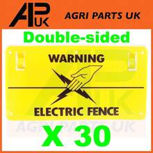 30x Electric Fence Warning Plastic Sign Double Sided Poly Wire Tape Screw Fixing - A - View 5