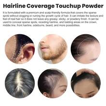 Hairline Filler Powder, Light Brown & Dark Brown, Sweat-Proof & Long-Lasting, Delicate Application Instantly Conceal Hairline And Hair Root, Waterproof Hairline Powder Filler For Natural Look,Suitable For Face, Hair, Eyebrows, Beard - 棕色 - 查看 5