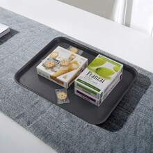 Plastic Fast Food Trays, Cafeteria Trays, 4 Pack Serving Trays (Grey) - Abu-abu - View 8