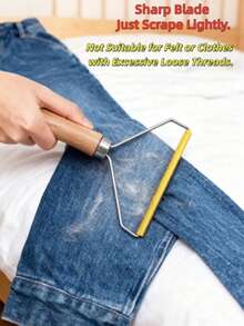 Bàn chải lông hai mặt cán gỗ có thể tái sử dụng, thích hợp cho áo khoác len, ghế sofa, thảm, thảm xe hơi, v.v. Ứng dụng trong phòng khách, phòng ngủ, đồ nội thất, chải chuốt thú cưng. Đơn giản và dễ sử dụng, màu ngẫu nhiên. - Nhiều màu - Xem 3
