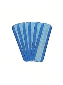 1/3/6pcs Replacement Mop Pads Compatible With Bona Mops, Flat Adhesive Fiber Cloth Blue Striped Cleaning Cloth Accessories - Blue - View 9