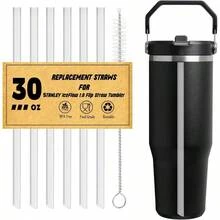 Straws Compatible With IceFlow Flip Straw Tumbler 30 Oz, 6 Straws With 1 Cleaning BrushNot Flow 2.0 Flip Tumbler 30 Oz - 6 ống hút Iceflow - 30oz - Tou - Xem 1