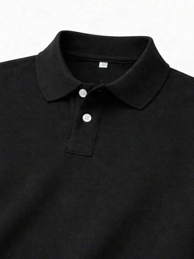 Kit Of 2 Men's Slim-Fit Polo Shirts, Comfortable, All Regular Fit, Double Button. - đen và xanh M - Xem 4