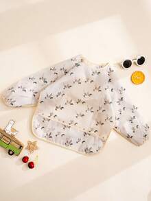 1件装防水围兜，婴儿幼儿喂食围裙，大口袋用餐罩衫，适合6-36个月宝宝 - 彩色 - 查看 7