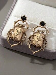 1对复古波西米亚风时尚休闲百搭女士耳环 - 古銅色 - 查看 1