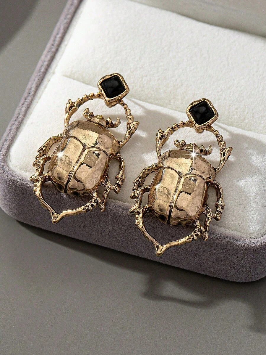 1对复古波西米亚风时尚休闲百搭女士耳环 - 古銅色 - 查看 1