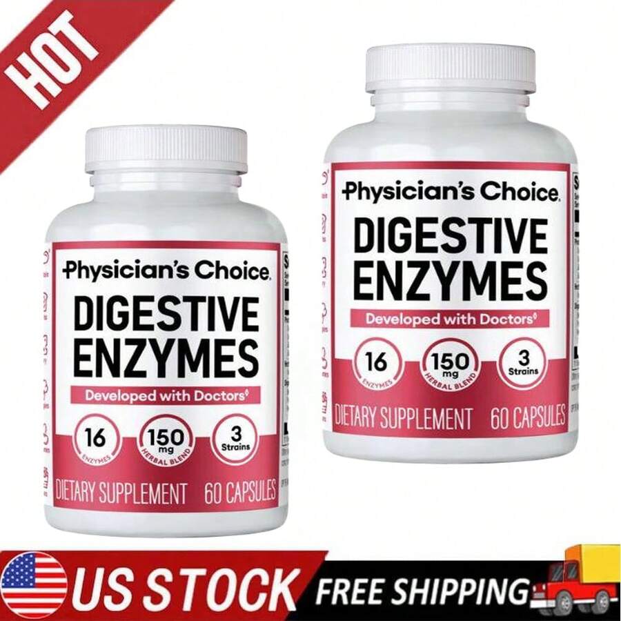 Physician's CHOICE Dual-Action Digestive Enzyme System,16 Enzymes With Pre & Probiotics | Promotes Comfort & Optimal Nutrient Absorption | 60 Capsules - 2 - Xem 1